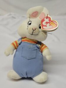 Max Ty Bunny Plush Beanie Baby Rabbit Max and Ruby Show Jumper with Pocket  