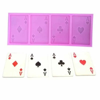 Molde de silicona para jugar al póker pastel fondant jabón Sugarcraft hágalo usted mismo resina de arcilla Foto 1 de 2