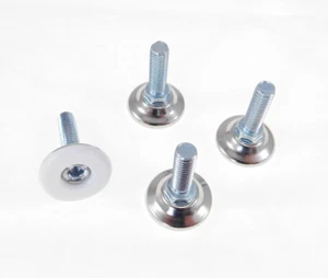 4 Pack Monaco 5/16-18 Non-Swivel W/Hex White Nylon Base Leveler MONO-31 - Picture 1 of 3