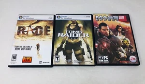 PC Game Lot Tomb Raider Underworld, Rage, Mass Effect 2 CIB Lot Of 3 PC DVD ROM - Picture 1 of 15