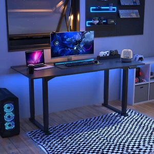 4 Legs Height Adjustable Standing Desk Dual Motors Home Office Desk White/Black - Picture 1 of 36