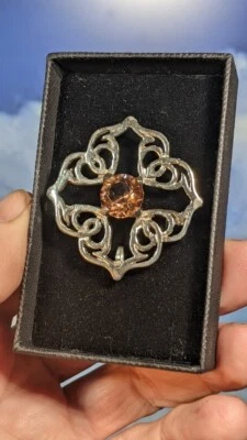 Vintage Celtic Knotwork Scottish Scotland Brooch Shawl pin in Gift Box. 40mm — 第 1/4 张图片