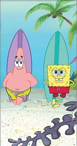 Sponge Bob and Patrick w/ Surfboards Beach Bath Towel 30x60 Cotton Blend - Picture 1 of 1