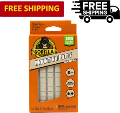 Gorilla Mounting Putty Non-Toxic Hanging Adhesive, Off-White - 4 Oz/113g - Image 1 of 4