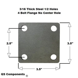 4 Bolt Tube Flange Mount 1/2 Bolt Holes 3/16 Thick Weld-On 3 1/2 x 3 1/2 Square - Picture 1 of 1