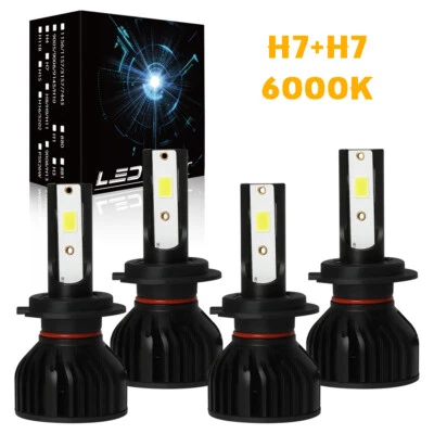 For Volvo S80 1999-2006 6000K Front LED Headlight High Low Beam Bulbs Combo 4pc - Image 1 of 4
