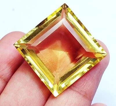 Piedra preciosa suelta certificada 47,20 quilates de topacio limón corte cuadrado con regalo gratis Foto 1 de 4