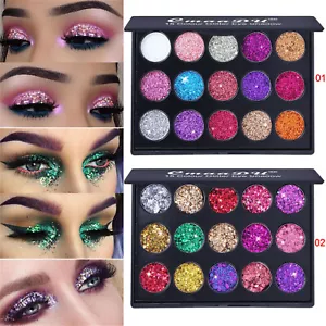 Ladies Glitter Sequin Gel Cream Eye Shadow Nail Art Body Face Makeup Beauty Gift - Picture 1 of 19