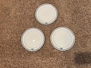 Set of 3 Corelle AMTRAK 9" Lunch Plates Railroad Train Stripe, Excellent - Picture 1 of 4