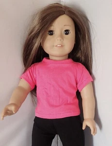 Hot Pink Short Sleeve T Shirt Fits 18" American Girl Dolls - Picture 1 of 1