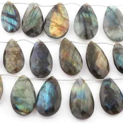 1 Strand Labradorite Pear Drop Beads ,Faceted Gemstone Pear Drop beads,jewelry - Image 1 of 3