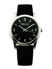 Kenneth Cole KC1352 Ultra Slim Silver Black  Dial Black Leather Strap Watch