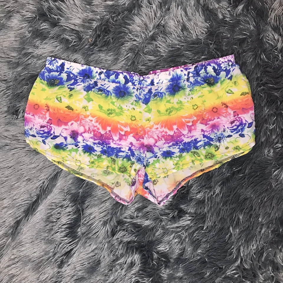 Pantalones Cortos Victoria’s Secret ROSA S Arco Iris Tie-Dye Ligeros Tiro Bajo Foto 1 de 4