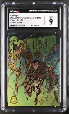 1994 Fleer Marvel Universe Series V (1994) Carnage Power Blast 1 of 9 CGC 9 MINT - Image 1 of 2