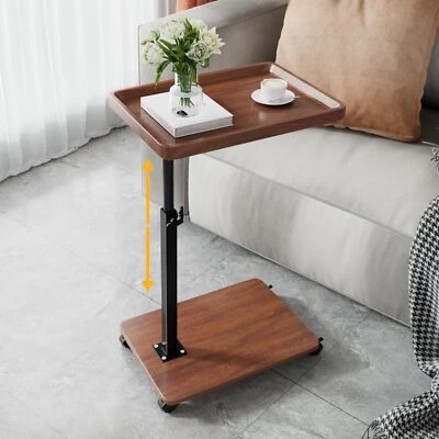 C Table End Adjustable Height 360°Swivel TV Tray for Small Spaces Couch Tables - Image 1 of 4