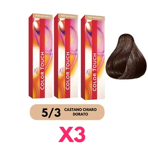 X3 WELLA COLOR TOUCH 5/3 CASTANO CHIARO DORATO TINTURA SEMI PERMANENTE CAPELLI - Foto 1 di 1