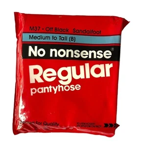 Vintage No Nonsense Regular Pantyhose Sheer Toe Reinforce Panty Size B Off Black - Picture 1 of 2