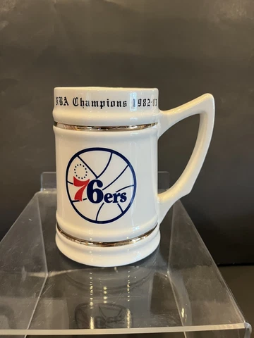 Philadelphia 76ers Porcelain Stein Beer Mug 1982-83 World Champions Cover