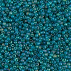 Miyuki Round Rocaille Seed Beads Size 11/0 23GM Matte Trans Teal AB 11-2405FR-5 - Picture 1 of 5