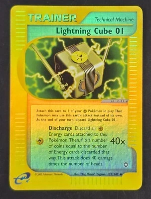 Lightning Cube 01 127/147 Aquapolis Reverse Holo LP Pokemon TCG Ships FAST - Image 1 of 4