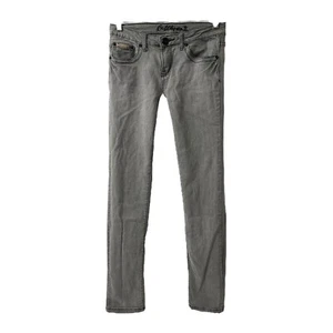 Girls 7 X 31 Denim Skinny Jeans Bubble Gum USA Grey and Black 5 Pocket - Picture 1 of 14