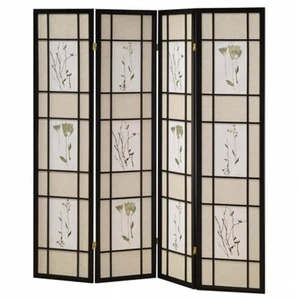 Ore International R5441 - Pantalla Shoji de 4 paneles - Negra - Imagen 1 de 1