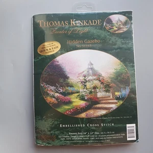 Vintage Thomas Kinkade Nadelspitze Kreuzstich versteckter Pavillon USA Kalifornien - Bild 1 von 12