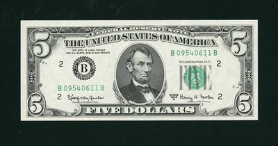1963A $5 New York Federal Reserve Note FRN • 1968-B • BB Block UNCIRCULATED - Image 1 of 2