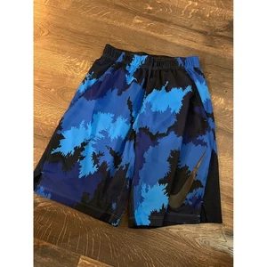 Nike Dri-FIT Athletic Shorts Blue Camo Basketball Activewear Kids Size S - Picture 1 of 3