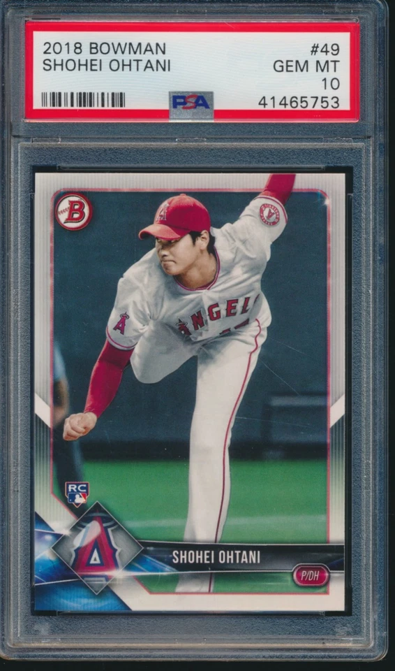 Tarjeta de novato PSA 10 SHOHEI OHTANI/OTANI 2018 BOWMAN #49 LA ANGELS RC gema como nueva cantidad Foto 1 de 1
