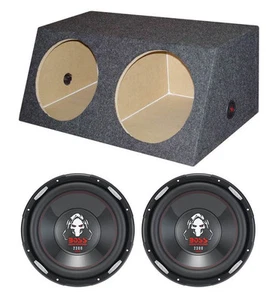 2) New Boss P126DVC 12" 4600W Car Power Subwoofers + Dual Sealed Angled Sub Box - Picture 1 of 6