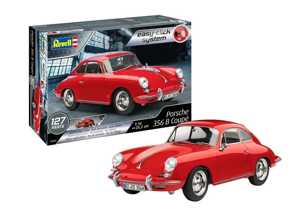 REVELL 07679 EASY CLICK PORSCHE 356 B COUPÉ MODELLO REVELL A SCATTO, PRE-P - Immagine 1 di 1