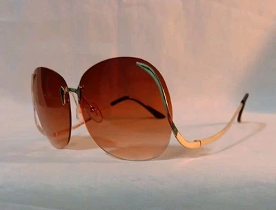 Gafas de sol de gran tamaño SS001 plateadas 65□17-150 lentes marrón degradadas sin marca Foto 1 de 4