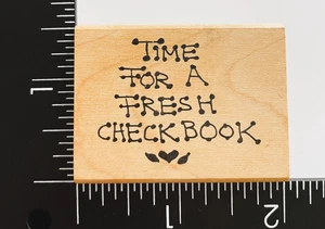 Sello de goma montado en madera Judith Time For A Fresh Checkbook Shopping Humor E23 - Imagen 1 de 3