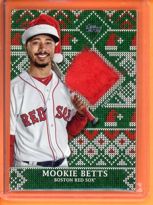 Mookie Betts Holiday Relics /75 2019 Topps Holiday #WHHR-MB - Image 1 of 2