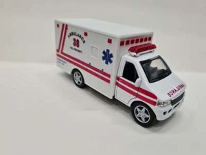 Ambulancia Blanco Kinsfun Modelo Juguete Coche de Metal Abrir Puertas Plástico Y - Imagen 1 de 2