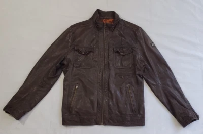 HUGO BOSS NARANJA TALLA CHAQUETA JOETZE CUERO CORDERO MARRÓN HOMBRE TALLA 50 EE. UU. TALLA 40R Foto 1 de 4