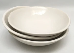 "3 cuencos texturizados de porcelana hechos a mano de cerámica blanca de 6"" parecen" - Imagen 1 de 4