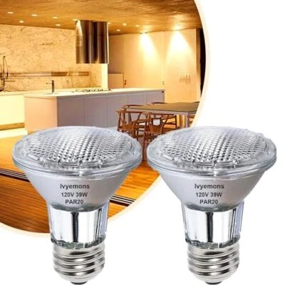 PAR20 Flood 39W 120V 480 Lumens- 2 Pack PAR20 Flood Light Bulbs with E26 Base - Image 1 of 4