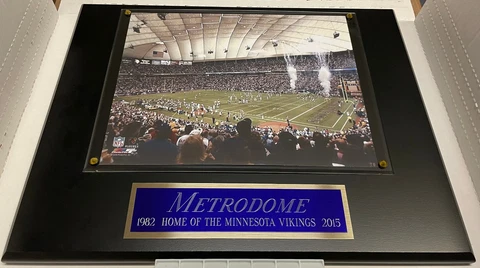 *SKOL SALE*  METRODOME MINNESOTA VIKINGS FRAMED 8X10 PHOTO-MAN CAVE-12X15 PLAQUE Cover