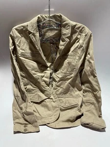 Eddie Bauer Legend Wash Soft Shell Denim Jacket Khaki Tan Pockets Size 2 - Picture 1 of 3