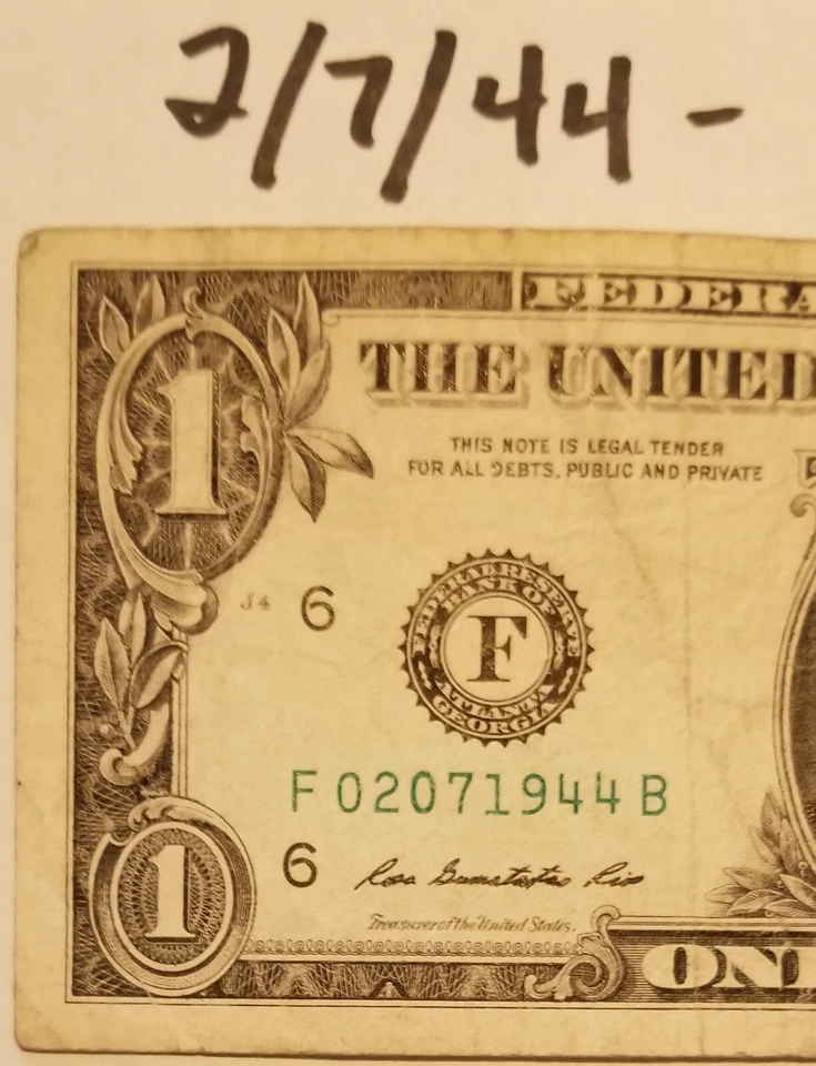 Historic Date WWII Birthday February 7, 1944 Serial Number Dollar U.S. 2013 F B - Image 1 of 4