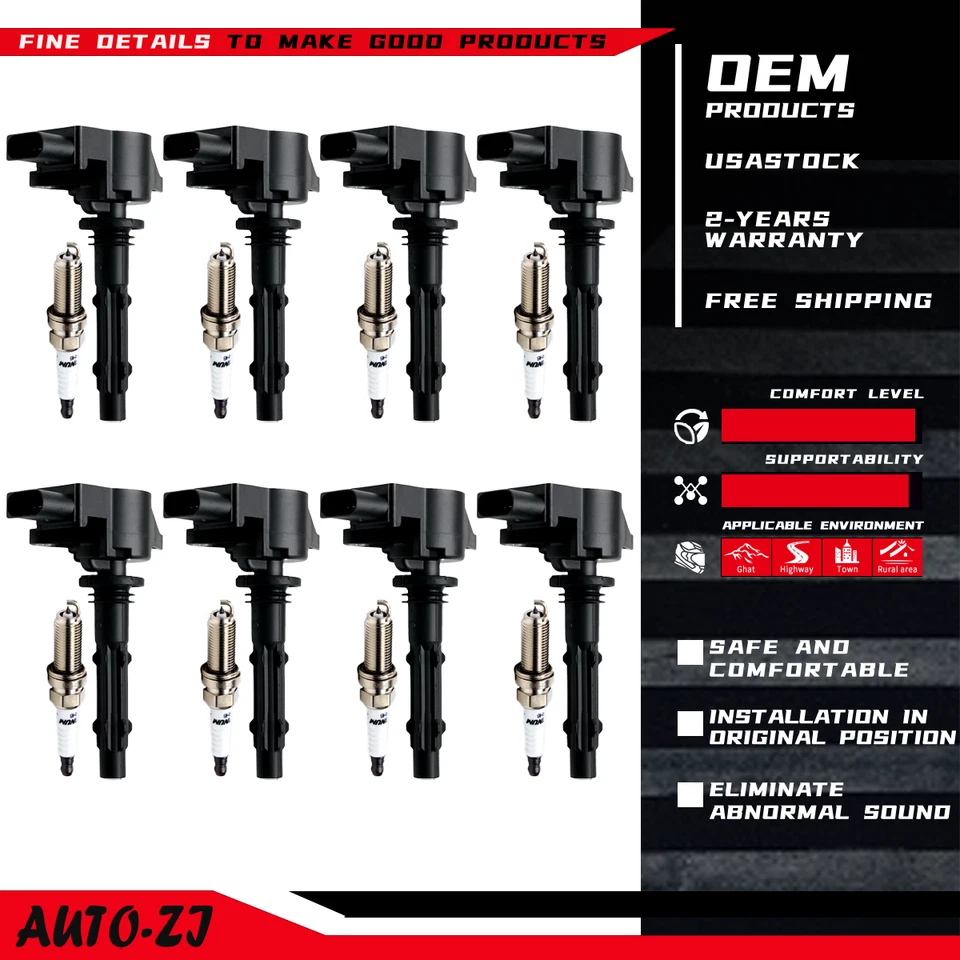 8X Ignition Coil +8X Spark Plug OEM for Mercedes-Benz SL550 S550 G550 E550 UF535 - Image 1 of 4
