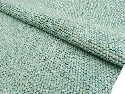 Coastal Charm: 6x9 Aqua Blue Hand Woven Area Rug –Serene Elegance for Your Home - Image 1 of 4