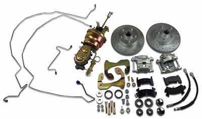 1959 - 1964  Chevrolet front power disc brake conversion kit drilled rotors  - Image 1 of 3