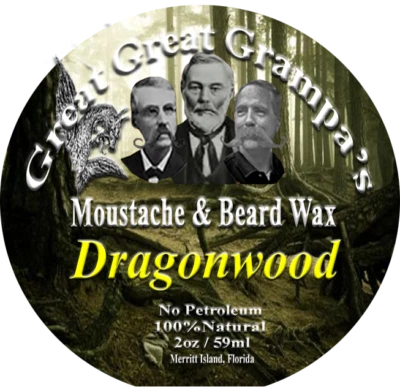 WHITE Moustache & Beard Wax - Dragonwood Scent - Mild, Medium or Extreme Hold - Image 1 of 4