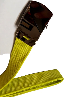 Cinturón VERDE NEÓN Raver Hebilla Plateada Palmeada M L XL Fluorescente Vibrante Nuevas Etiquetas Foto 1 de 4