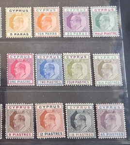 CYPRUS 1904 KE VII 5pa to 45pi SG 60 - 71 Sc 48 - 59 WMK MCCA set 12 MLH - Picture 1 of 2