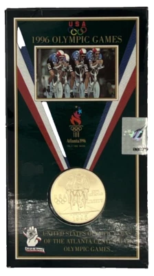 1996 Atlanta Centennial Olympic Games Cycling Silver Dollar US Mint (Sealed) - Image 1 of 4