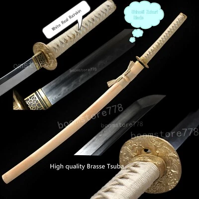 Katana samurai japonesa de acero doblada Damasco lista para la batalla TANG completa  Foto 1 de 4